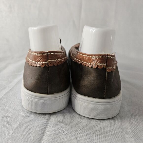 ALESSANDRA Rosecran Floral Embossed Western Slip On Sneaker Brown Music City - Picture 3 of 6